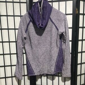 Kuhl Heathered Purple Wool Cotton Blend Cowl Neck Hiking Top